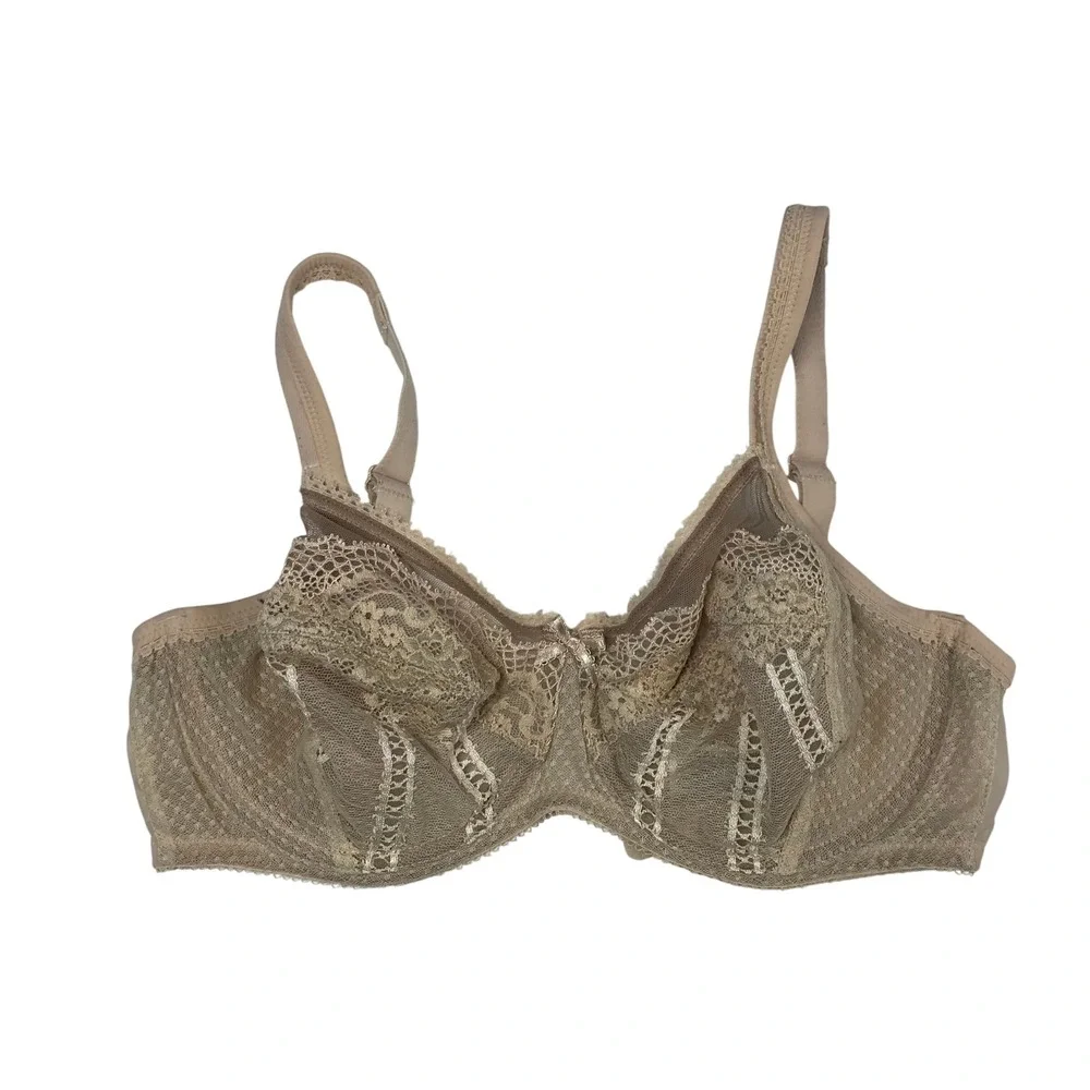Wacoal Full Figure Underwire Lace Bra Tan Nude 32DDD 855216